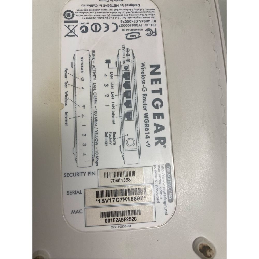 NETGEAR Wireless G Router WGR614 v9‎ - Picture 6 of 7